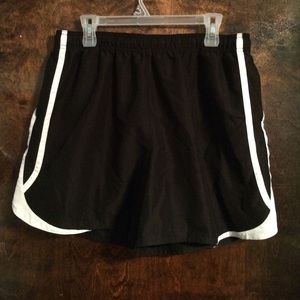 Black and white athletic shorts