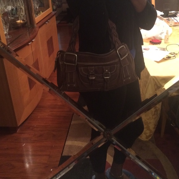 Brown leather handbag - Picture 3 of 4