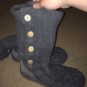 gray tall knit uggs