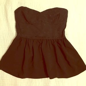 SOLD Strapless peplum crop top