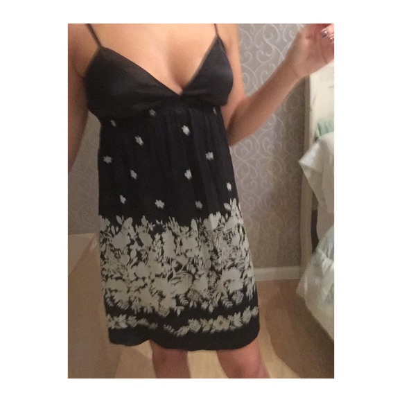 Flowy black and silver flower dress