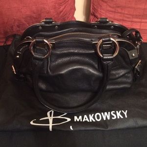 Black butter soft leather handbag