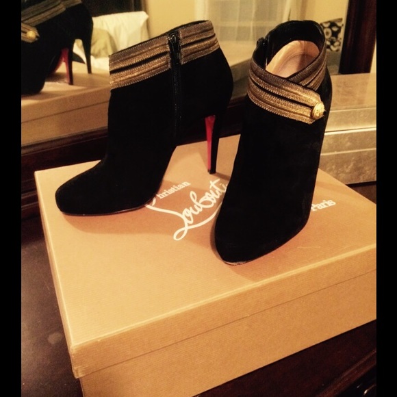 Christian Louboutin - Suzi Folk White Leather Studded Heel  Louboutin booties