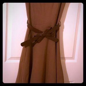 Mango, fit & flare tan dress
