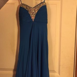 Floor length blue prom dress for sale !