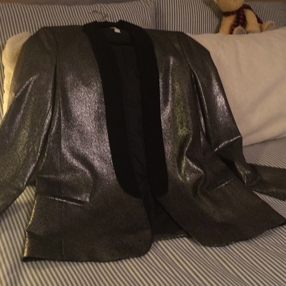 Silver lame Holiday Smoking Blazer