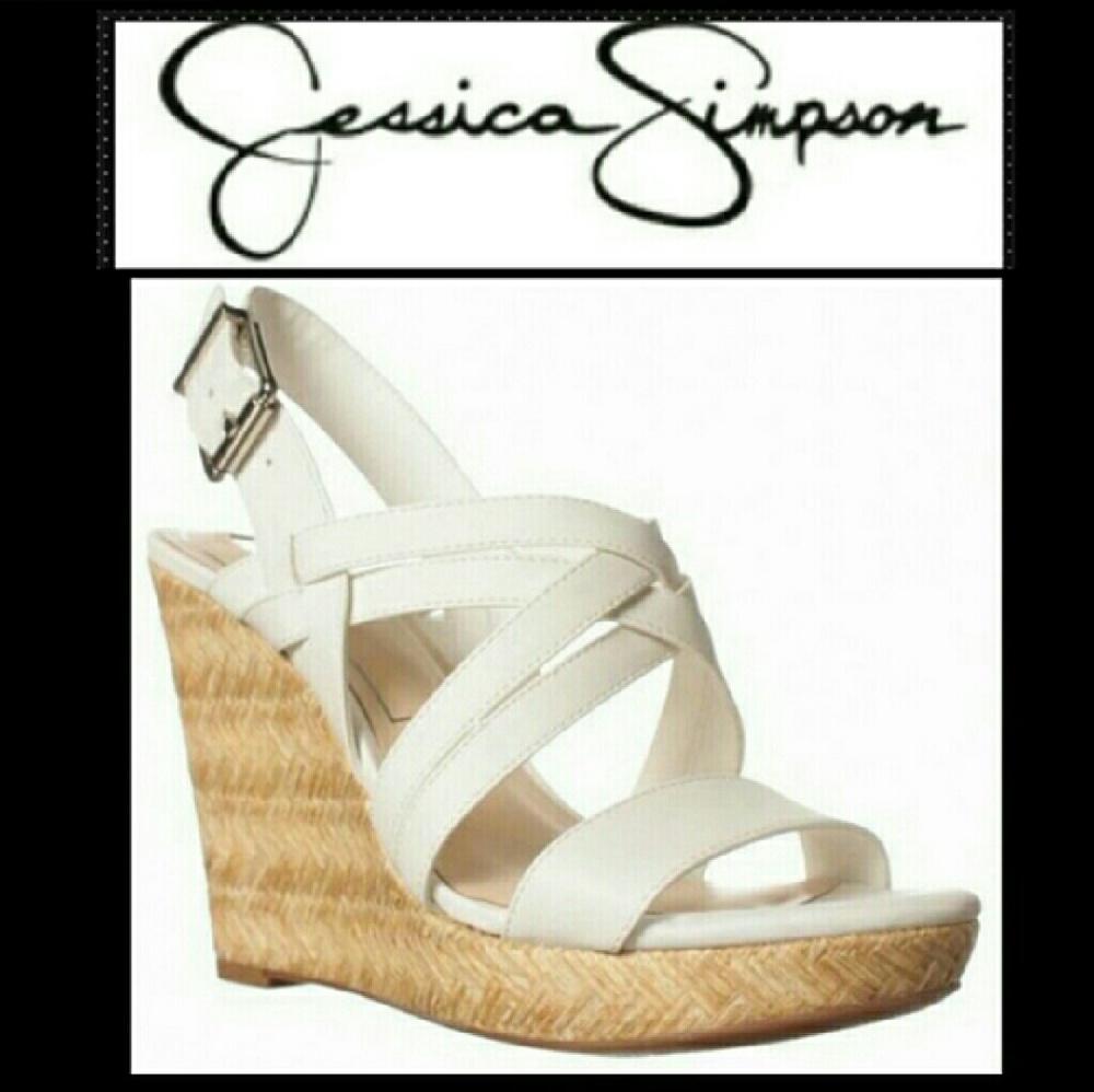 Wedge platform sandals / White cork wedges - Picture 4 of 4