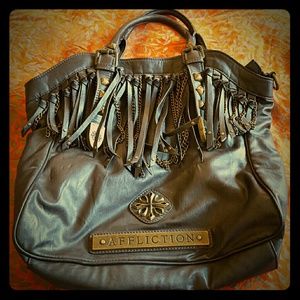 Affliction Meisha large leather tote bag