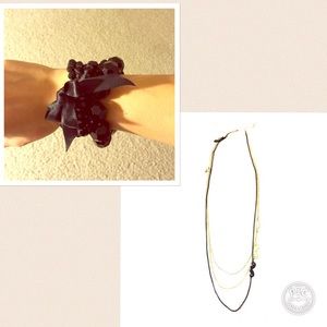 NWT Aldo Bundle of Blk Bead Bracelets + Necklaces