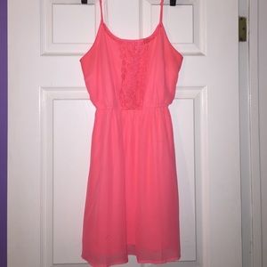 Coral sheer dress