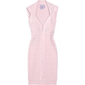 HERVE LEGER PINK SMOKING HOT BANDAGE DRESS! 💗🔥💗