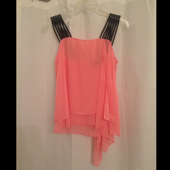Asymmetrical Pink/Black Shirt