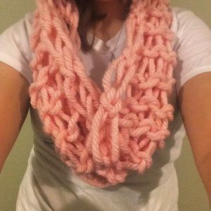 Puffy pink scarf