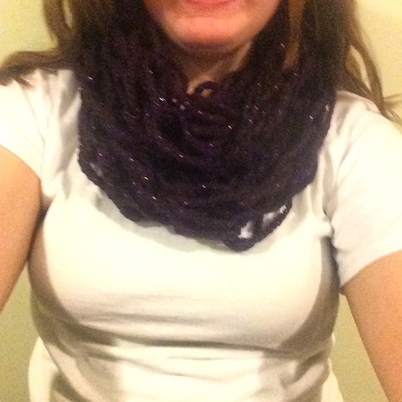 Dark purple glitter scarf