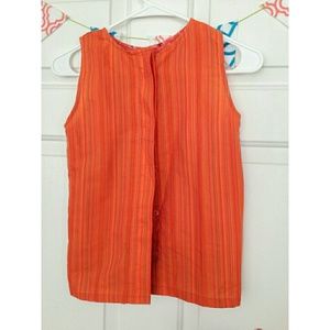 balinese ikat button sleeveless top