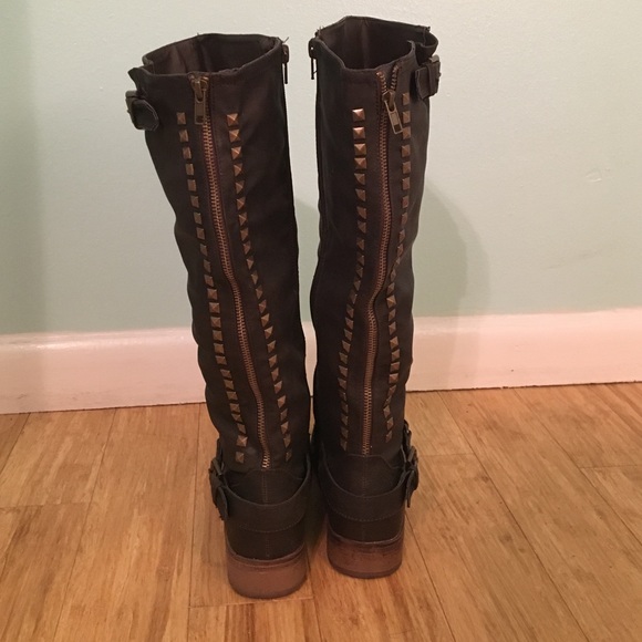 Studded Brown Riding Boots