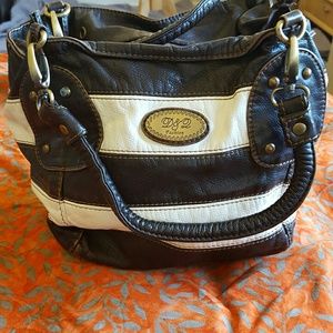D and L Fashion Striped PVC handbag