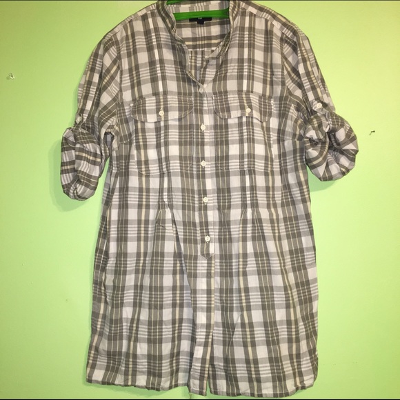 GAP plaid tunic button down