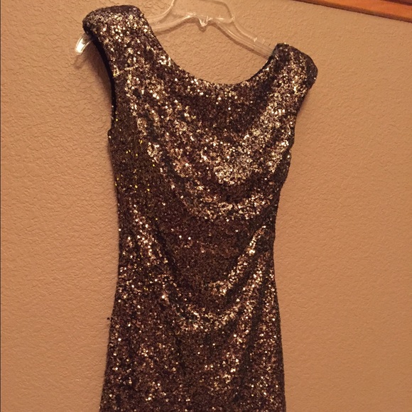Mink Pink sequined bronze cocktail dress - Picture 1 of 4