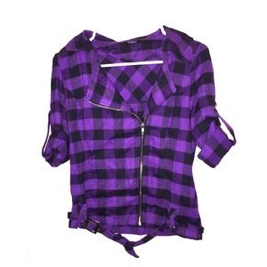 Cute Purple Plaid Jacket