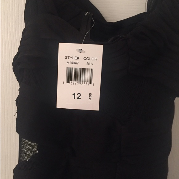 NWT!! Black Chiffon Gown - Picture 2 of 3