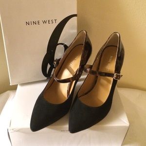 Black/Bronze Mary Jane High Heels