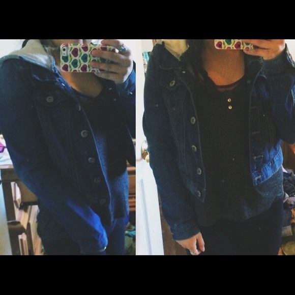 Jean Jacket with grey hood