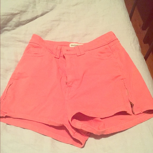American apparel light orange high waisted shorts