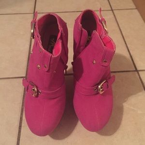 Machi Fuchsia wedge booties 7