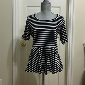 Striped peplum top