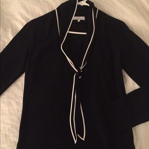 SANDRO - Black shirt 100% Silk - French style