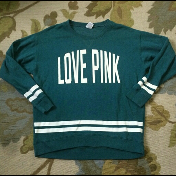 PINK vs teal varsity crew neck !