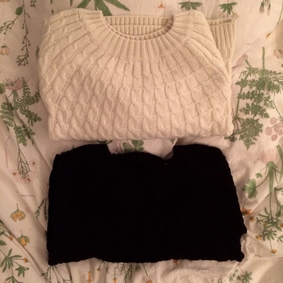 ON HOLD Cable Knit Sweater Bundle black and cream