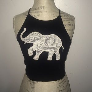 Elephant high neck crop top