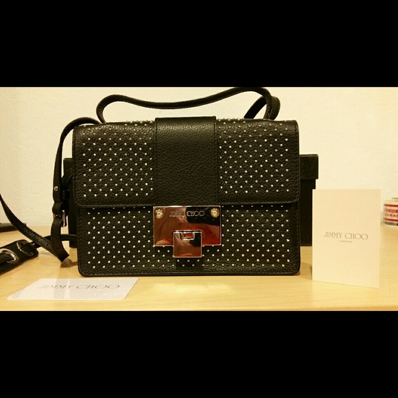 SOLD OUT ! $1400 NEW JIMMY CHOO REBEL STUDDED BAG - Picture 1 of 3