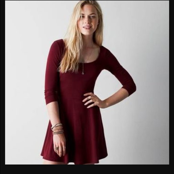 Burgundy tie back Kate dress