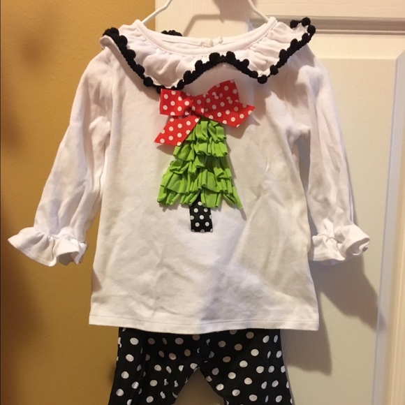 💲SOLD💲🎄Christmas tree tunic and legging set - Picture 1 of 4