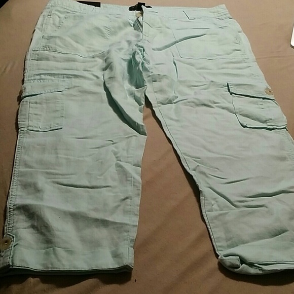 Banana Republic Women's sz 10 Green Linen Capri