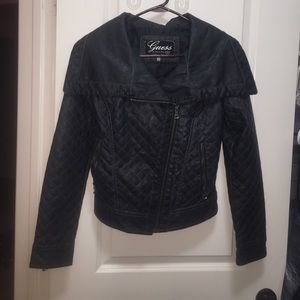 New Guess faux leather navy jacket