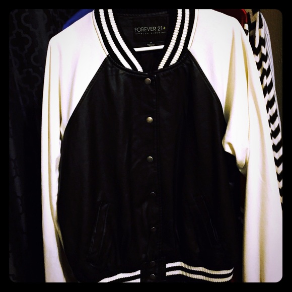 Forever 21 Jackets & Blazers - Faux leather "jock" jacket