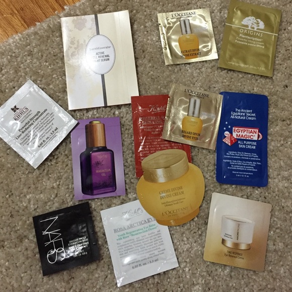 Beauty and cosmetic samples Nars Loccitane Kiehl's