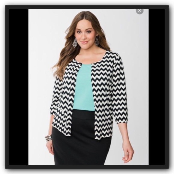 3/4 sleeve chevron print cardigan