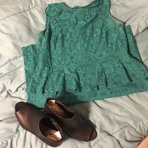 Teal colored dress