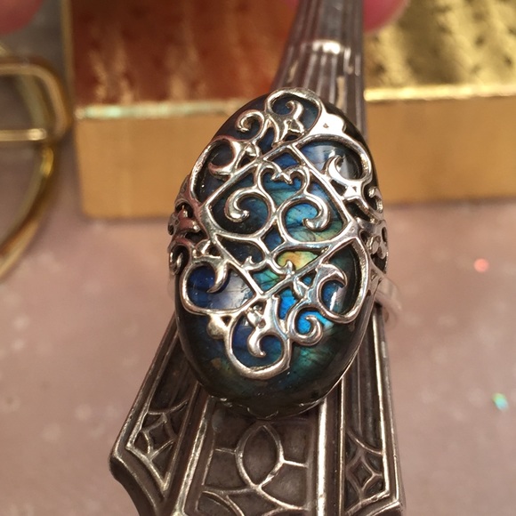 Jewelry - Sterling Silver Labradorite Ring Sz 10