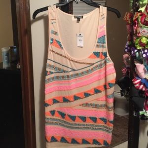 Express sequin tank top