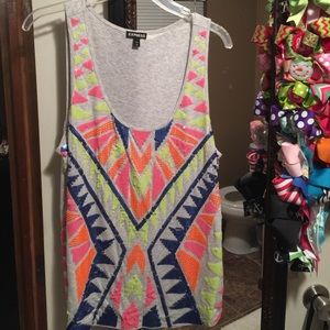 Express sequin tank top