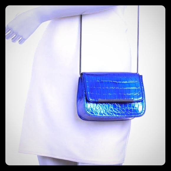 BCBGENERATION Cobalt Metallic Croc Small Purse