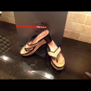 Authentic PRADA wedge sandal