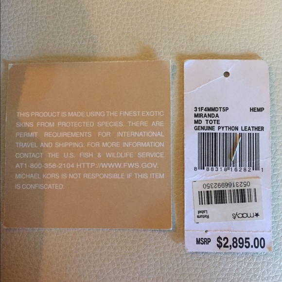 Michael Kors large Miranda. REAL python snakeskin. - Picture 3 of 4