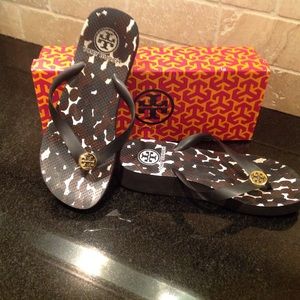 Authentic TORY BURCH wedge flip flop sandal